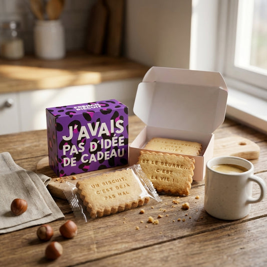 Coffret Biscuits Humoristiques - Lune de cœur