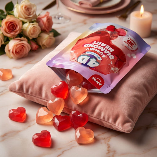 Bonbon gélifié en forme de cœur diamant 4D 120 g