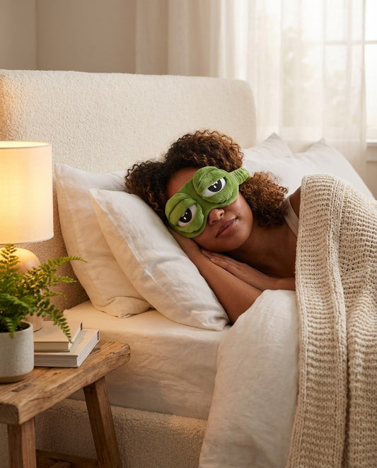 masque de sommeil grenouille doux design mignon lune de coeur