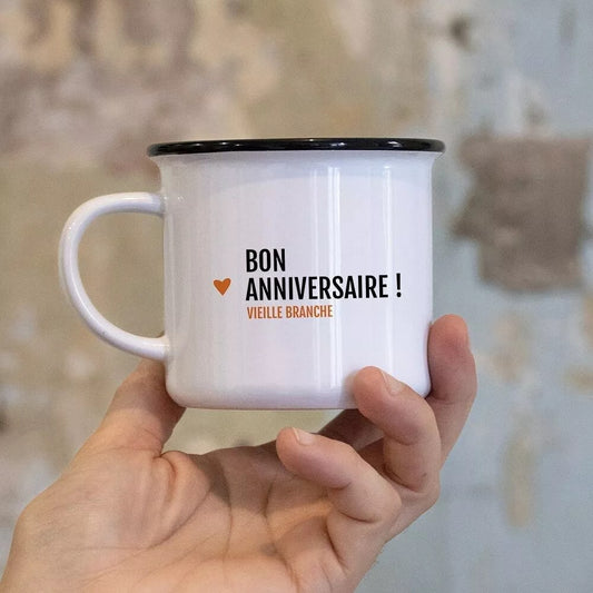 Mug Bon anniversaire vieille branche - Lune de cœur