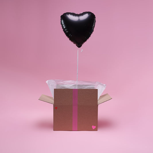 Ballon Cœur Noir - Lune de cœur