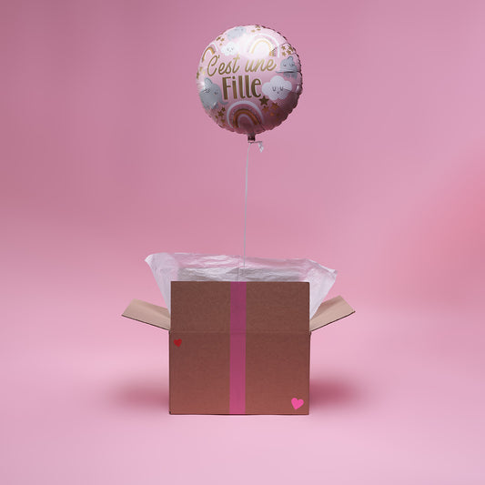Ballon "C'est une Fille" - Lune de cœur