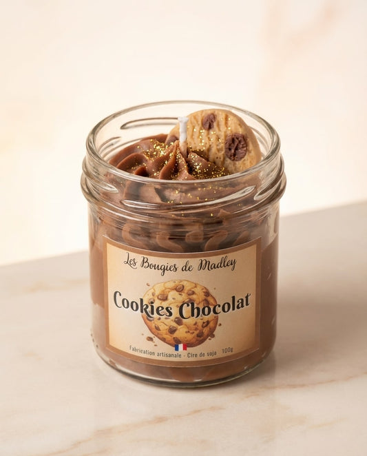Bougie Cookies Chocolat allumée ambiance cocooning