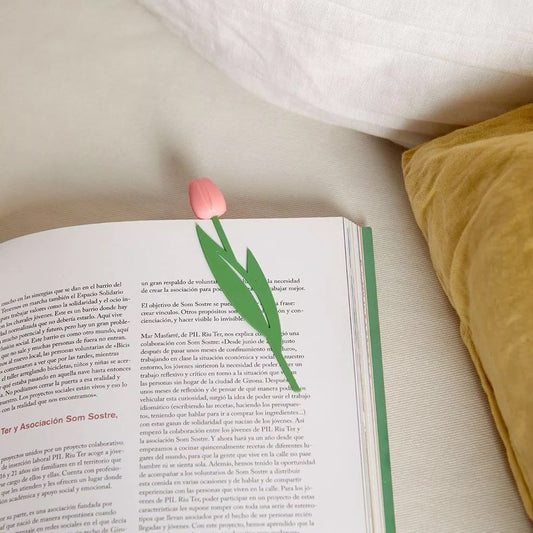 Point de lecture original en forme de tulipe rose