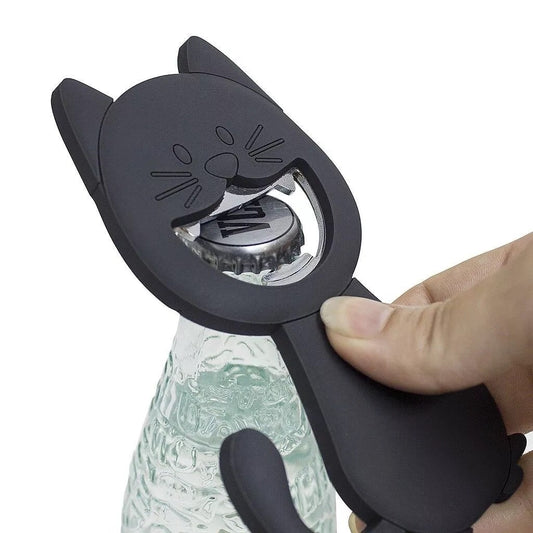 Ouvre-bouteille Katy magnétique gris PVC et métal Lune de cœur