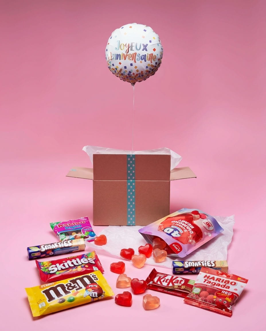 Box cadeau avec ballon hélium à envoyer à son frère ou sa sœur quand on habite loin