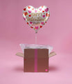 Ballon cœur rouge qui s’envole à l’ouverture du colis – Cadeau surprise Saint-Valentin original