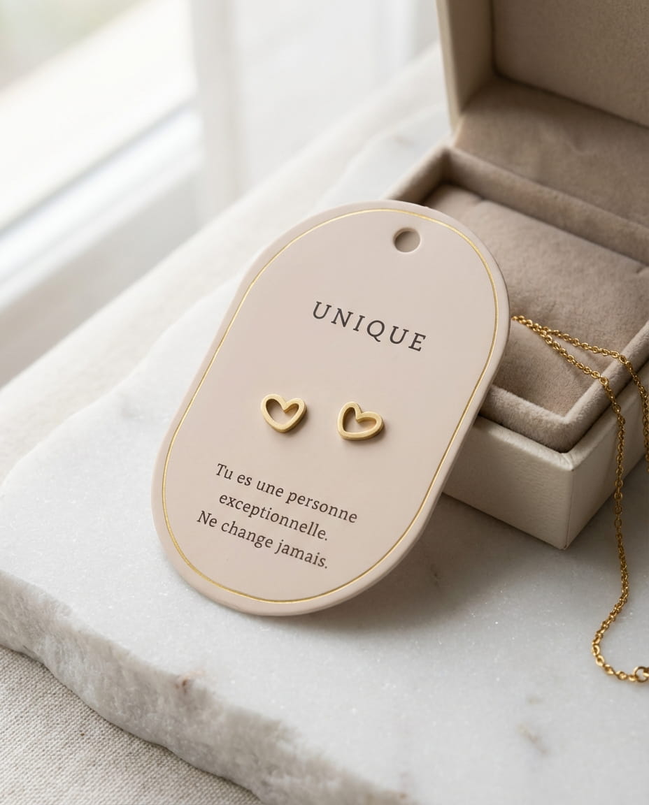 Cadeau message lune de coeur