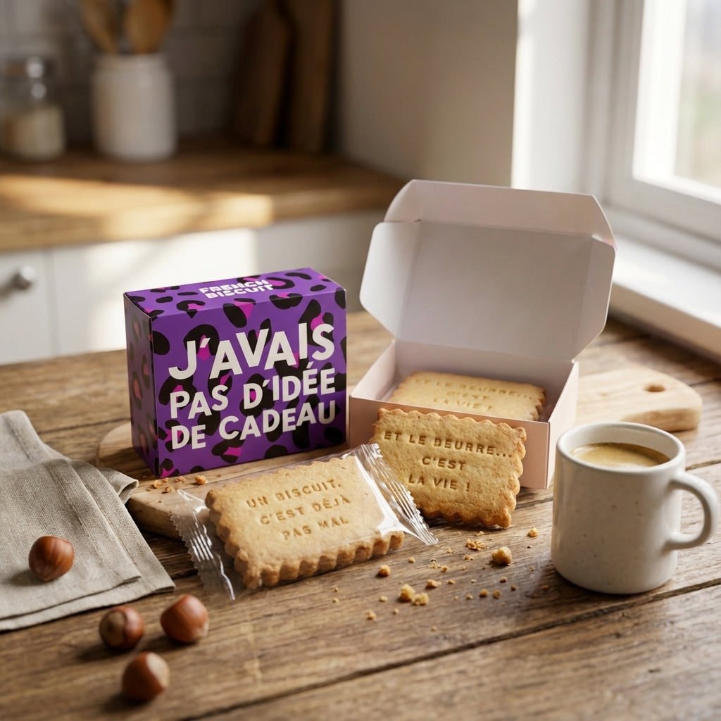 Coffret Biscuits Humoristiques - Lune de cœur 