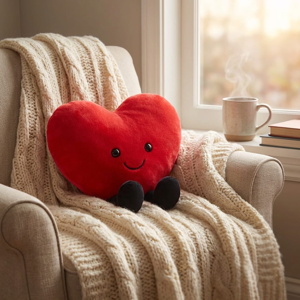 peluche coeur douce coton pp