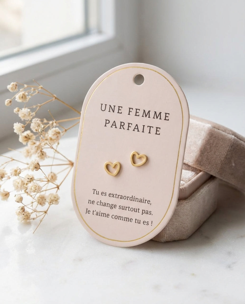 boucles coeur or cadeau femme