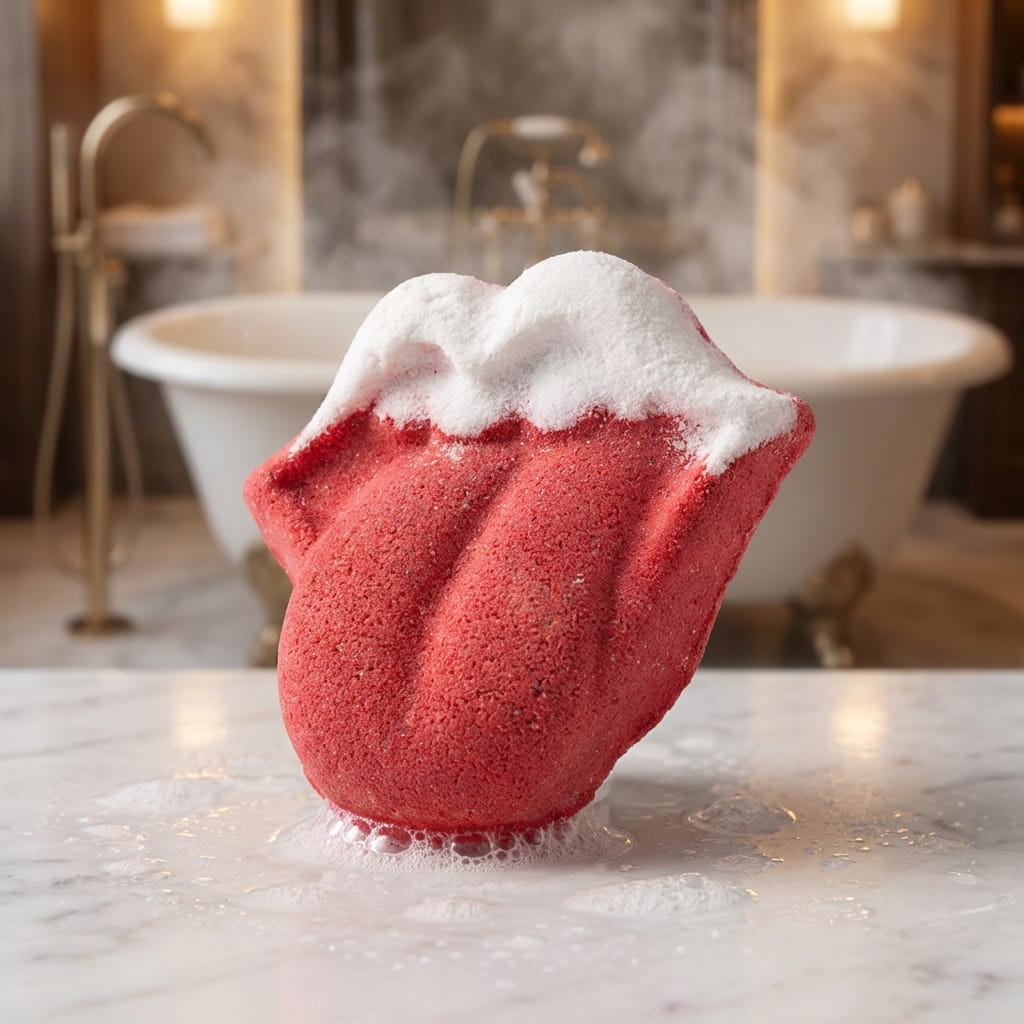 Bombe de Bain Lèvres Framboise & Grenade - Lune de cœur 