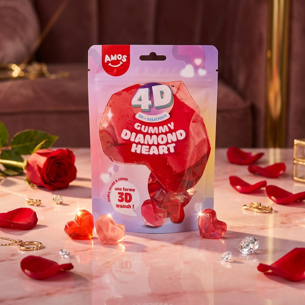 Bonbon Cœur 4D Diamant – Effet Waouh 120 g