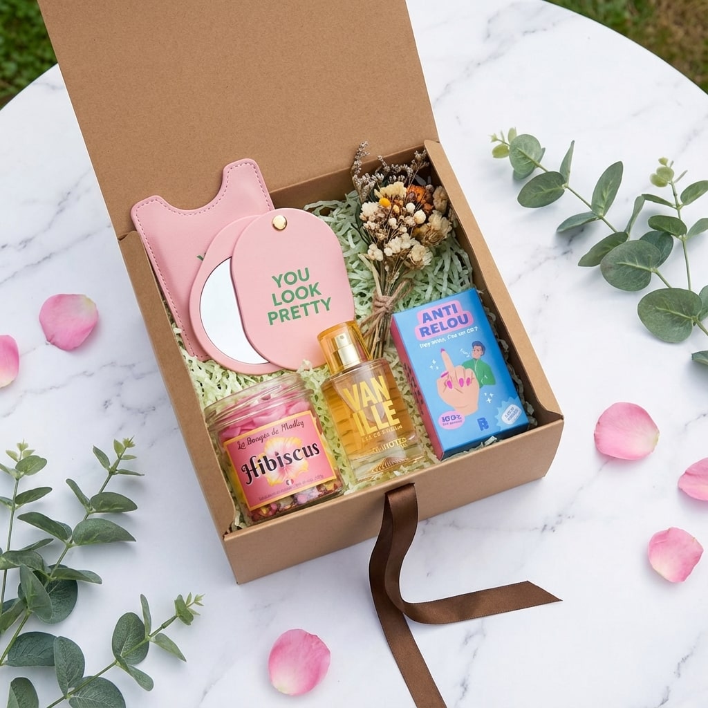 Parfum vanille et surprise humoristique dans box cadeau