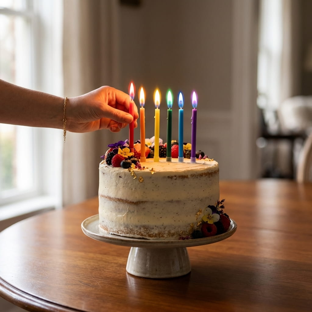 Bougies anniversaire multicolores Lune de Cœur