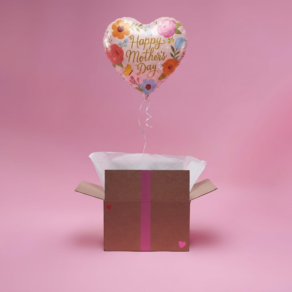 Ballon Bonne Fête Maman - Lune de cœur 