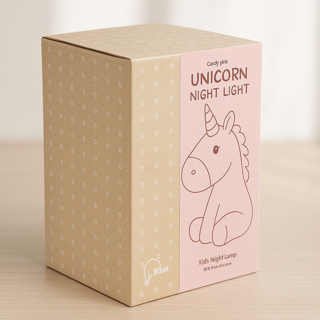 Veilleuse enfant LED - Licorne rose Lily - Lune de cœur 
