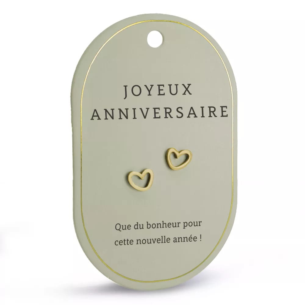 detail boucles coeur or acier inoxydable
