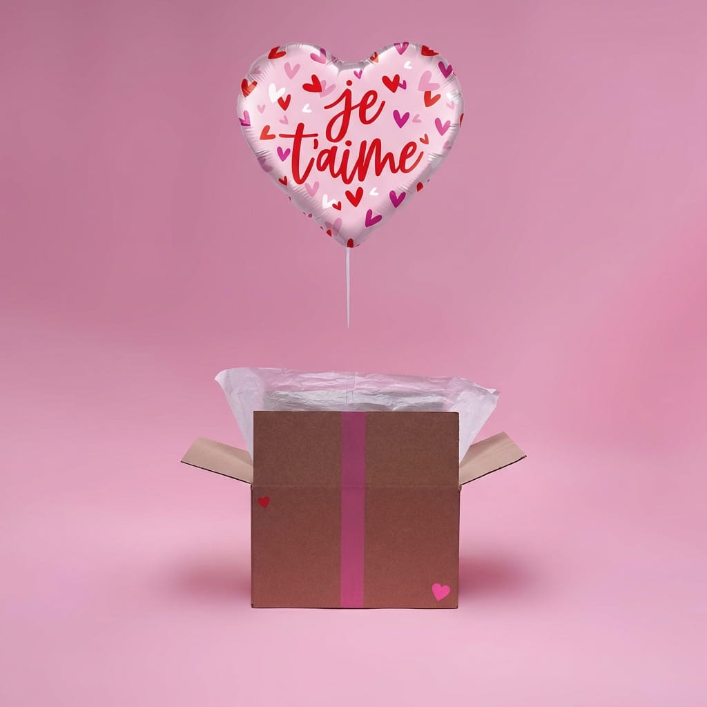 Box Ballon Cœur “Je t’aime” – Surprise Saint-Valentin - Lune de cœur 