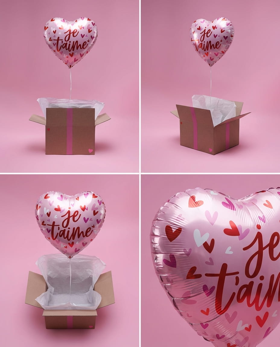 Box Ballon Cœur “Je t’aime” – Surprise Saint-Valentin - Lune de cœur 