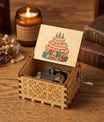 Boîte à Musique Anniversaire en Bois Vintage