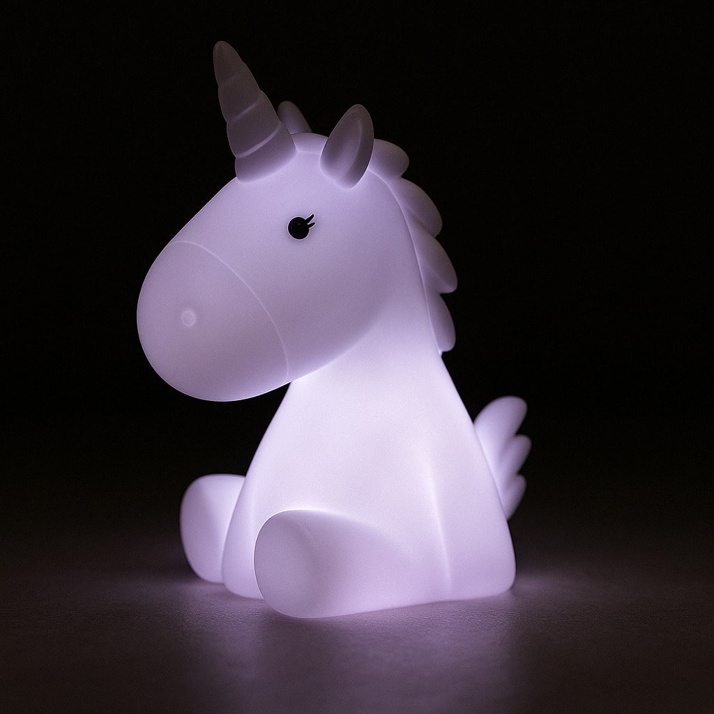 Veilleuse enfant LED - Licorne rose Lily - Lune de cœur 