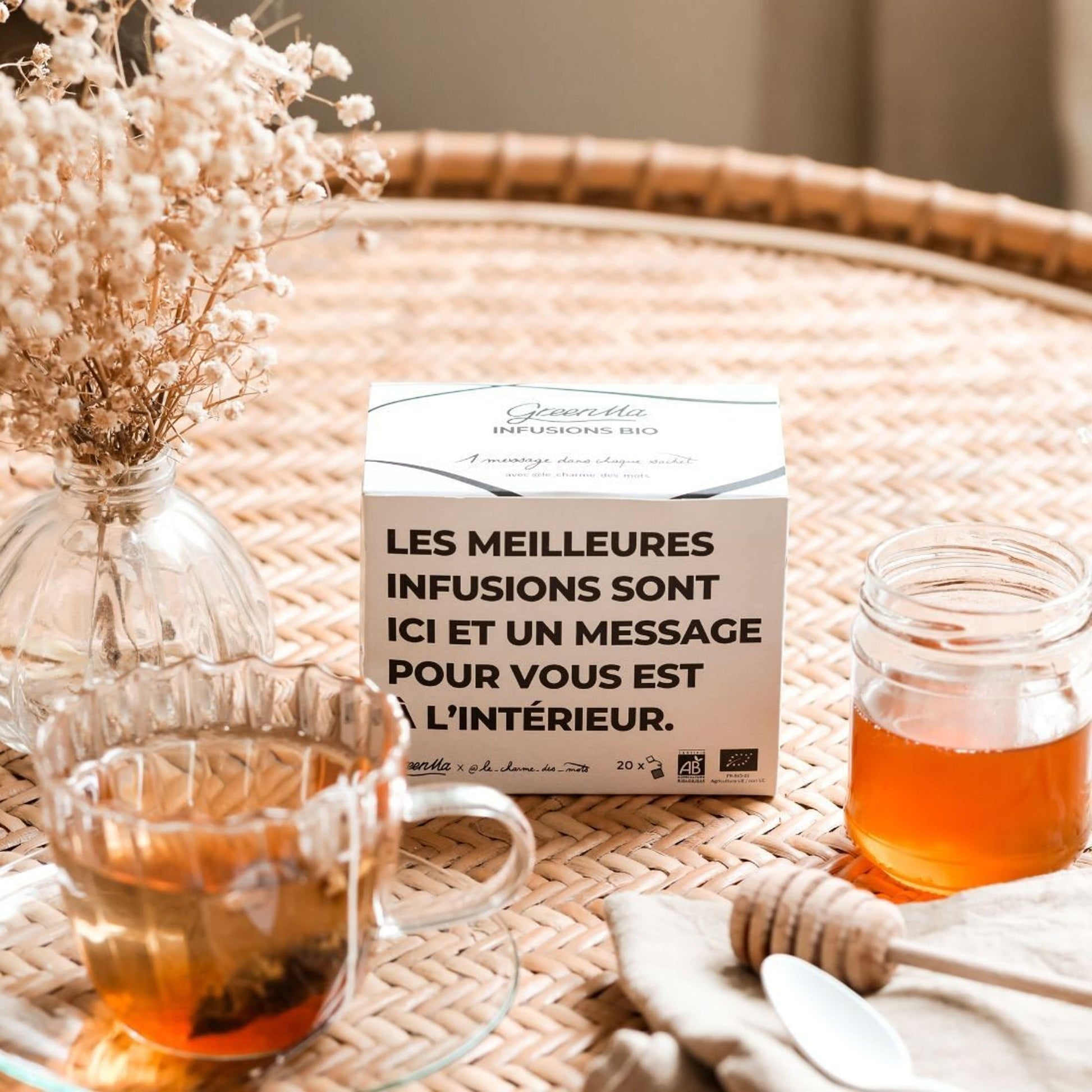 Coffret Infusions Bio & Messages Inspirants - Lune de cœur 