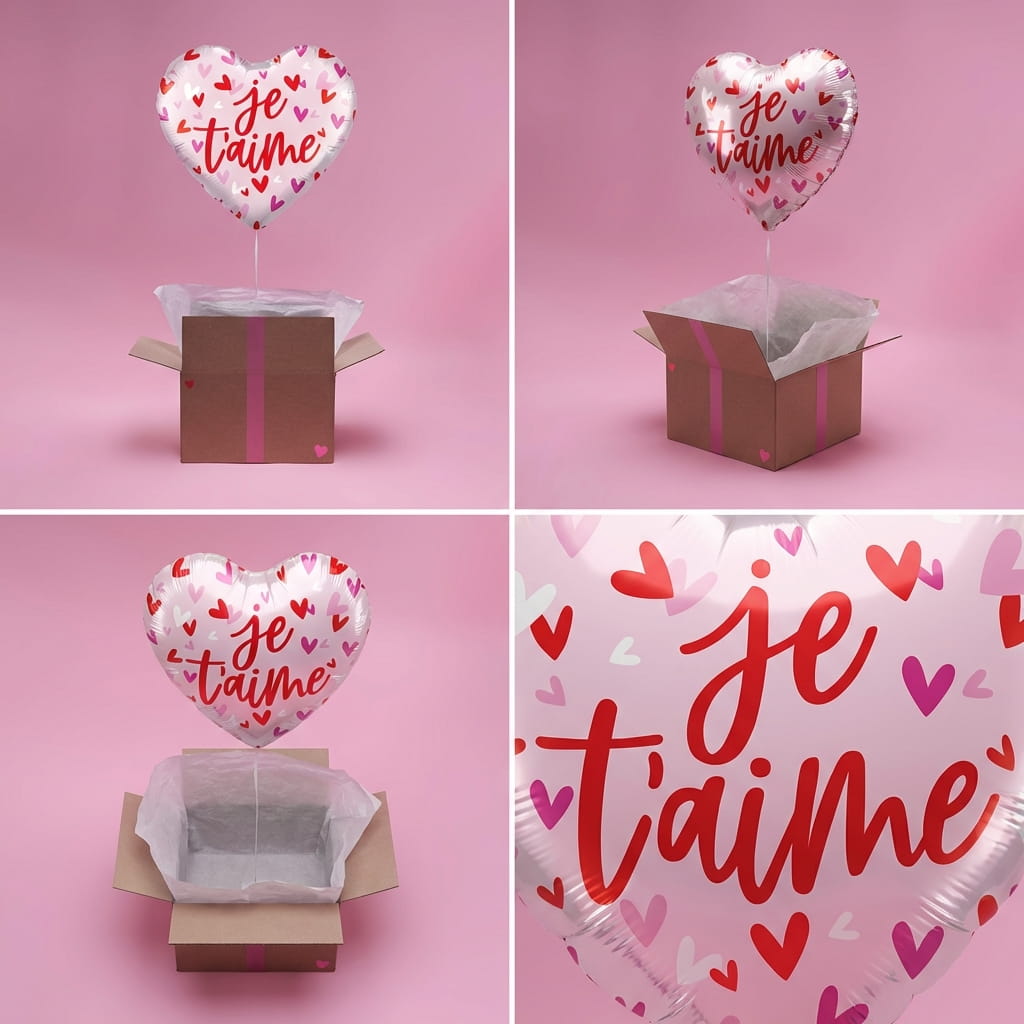 Box Ballon Cœur “Je t’aime” – Surprise Saint-Valentin - Lune de cœur 