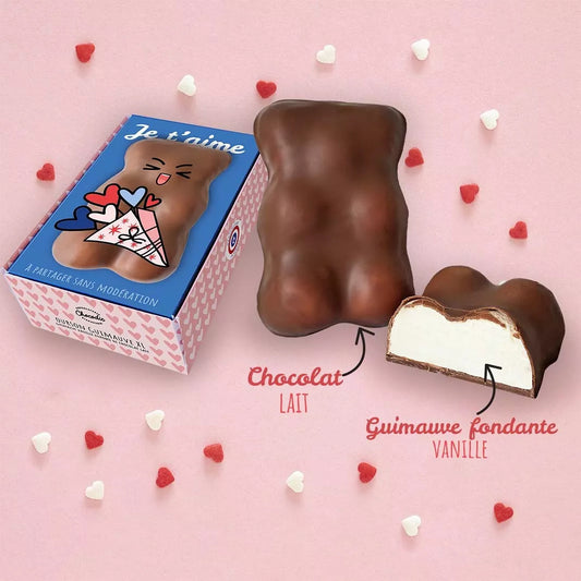 Ourson Guimauve Chocolat XL - Lune de cœur 