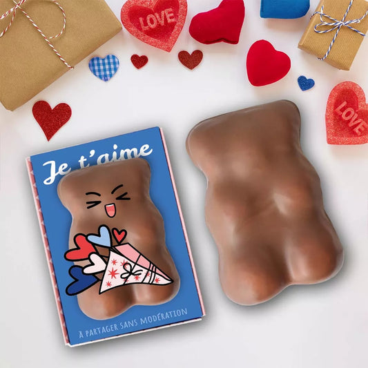 Ourson Guimauve Chocolat XL - Lune de cœur 