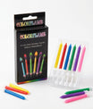 Lot de 6 bougies anniversaire colorées avec bougeoirs
