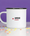 Mug en céramique blanc avec inscription 