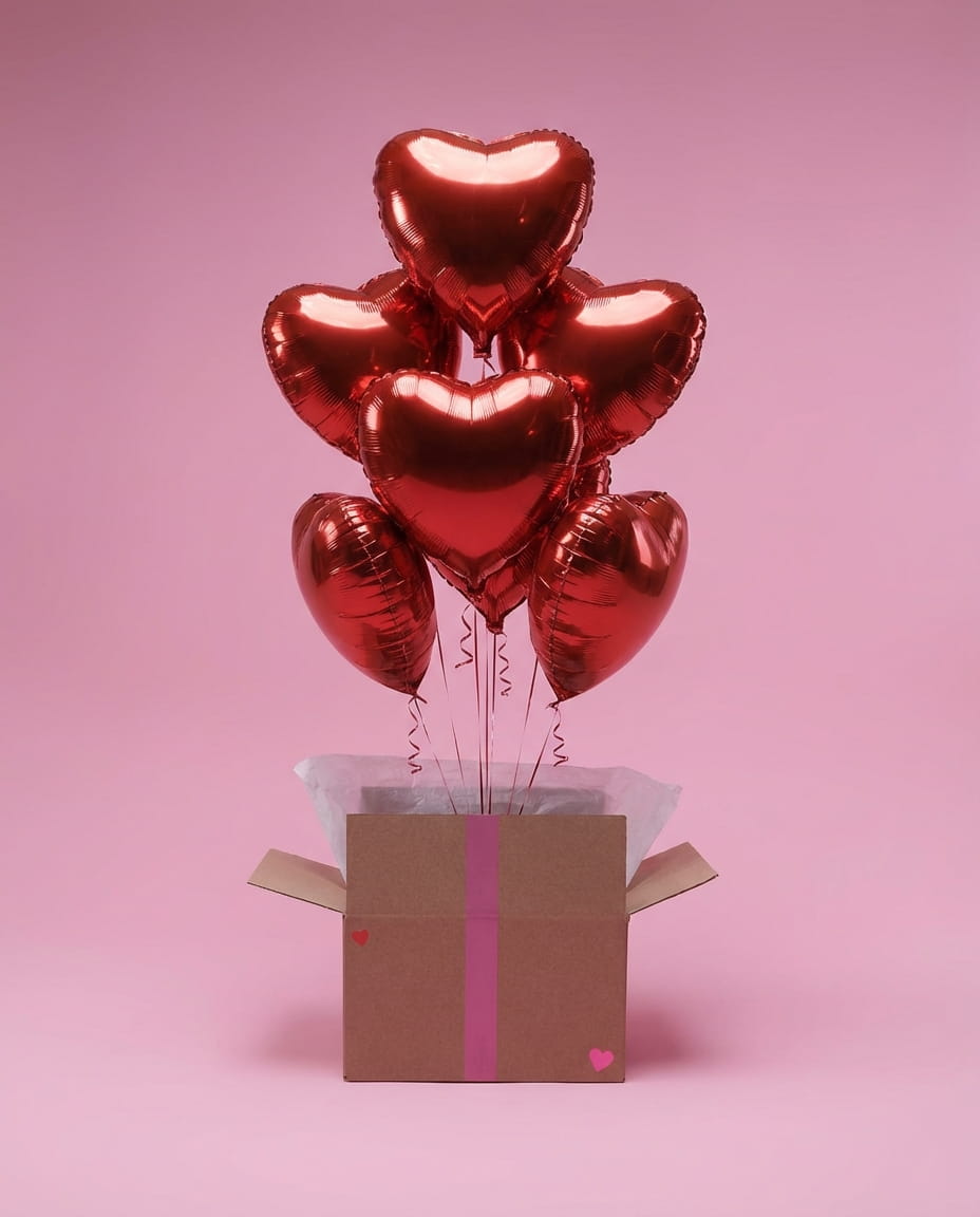 Box Ballon 6 Cœurs – Explosion d’Amour à l’Ouverture