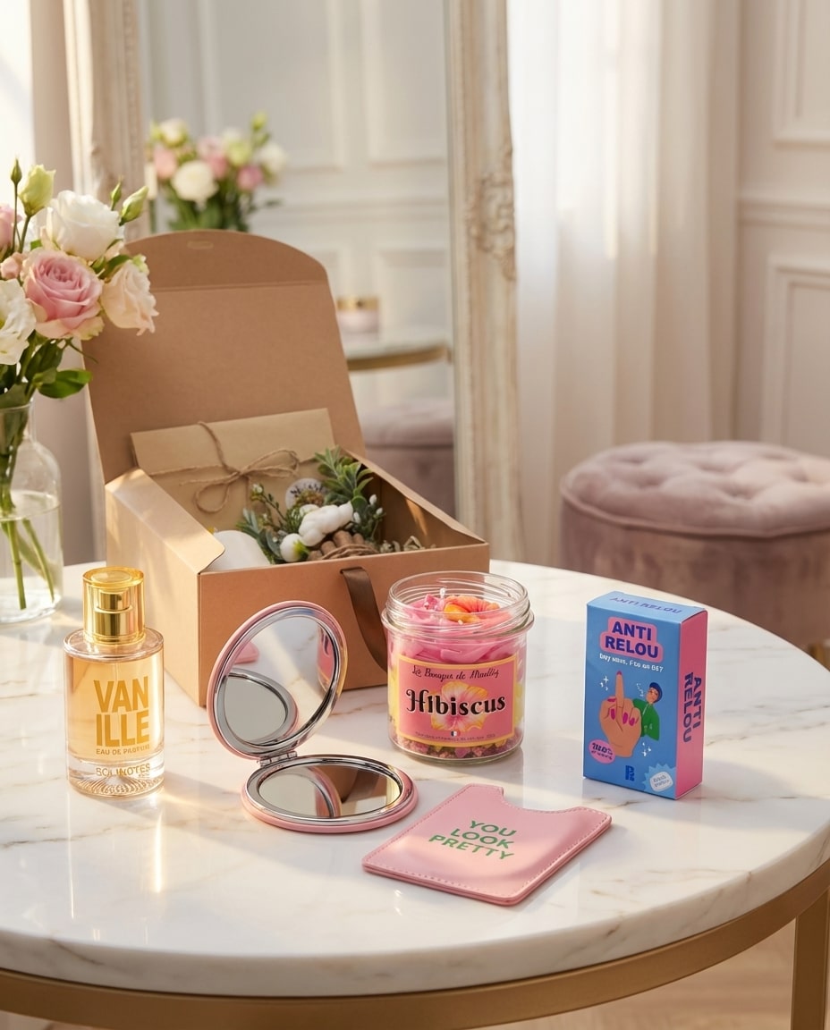Miroir rose "You Look Pretty" idée cadeau élégant