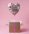 Ballon hélium en forme de cœur rouge – Message personnalisé attaché – Saint-Valentin