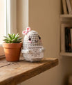 Patate Positive Rose peluche crochet détail texture - petit cadeau encouragement anniversaire