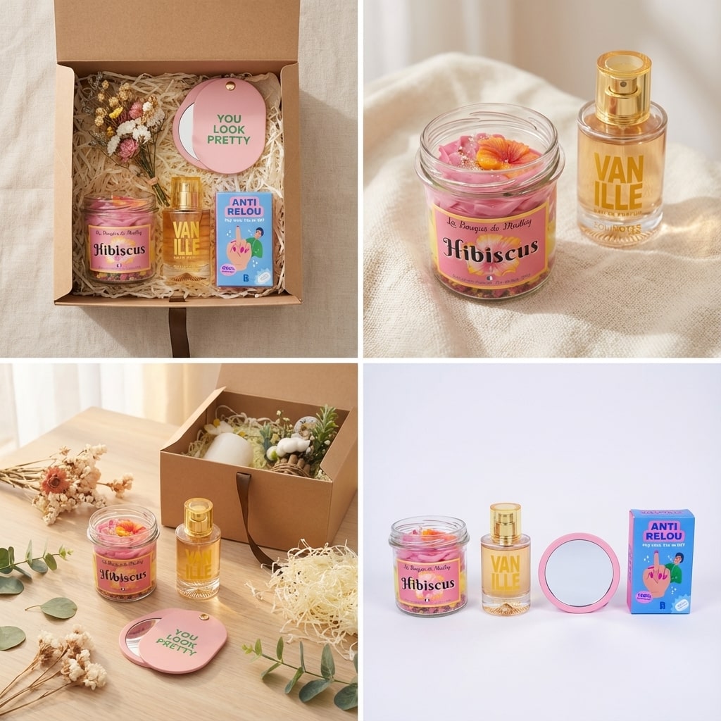 Présentation élégante de la box cadeau lifestyle