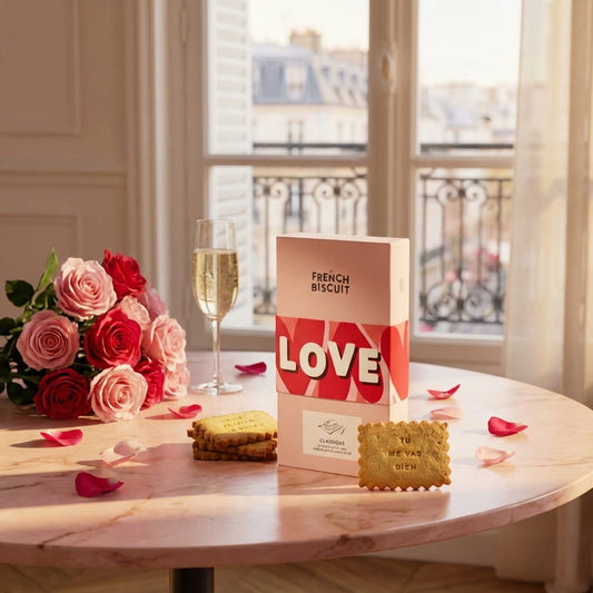Boîte de biscuits message LOVE – cadeau gourmand Saint-Valentin