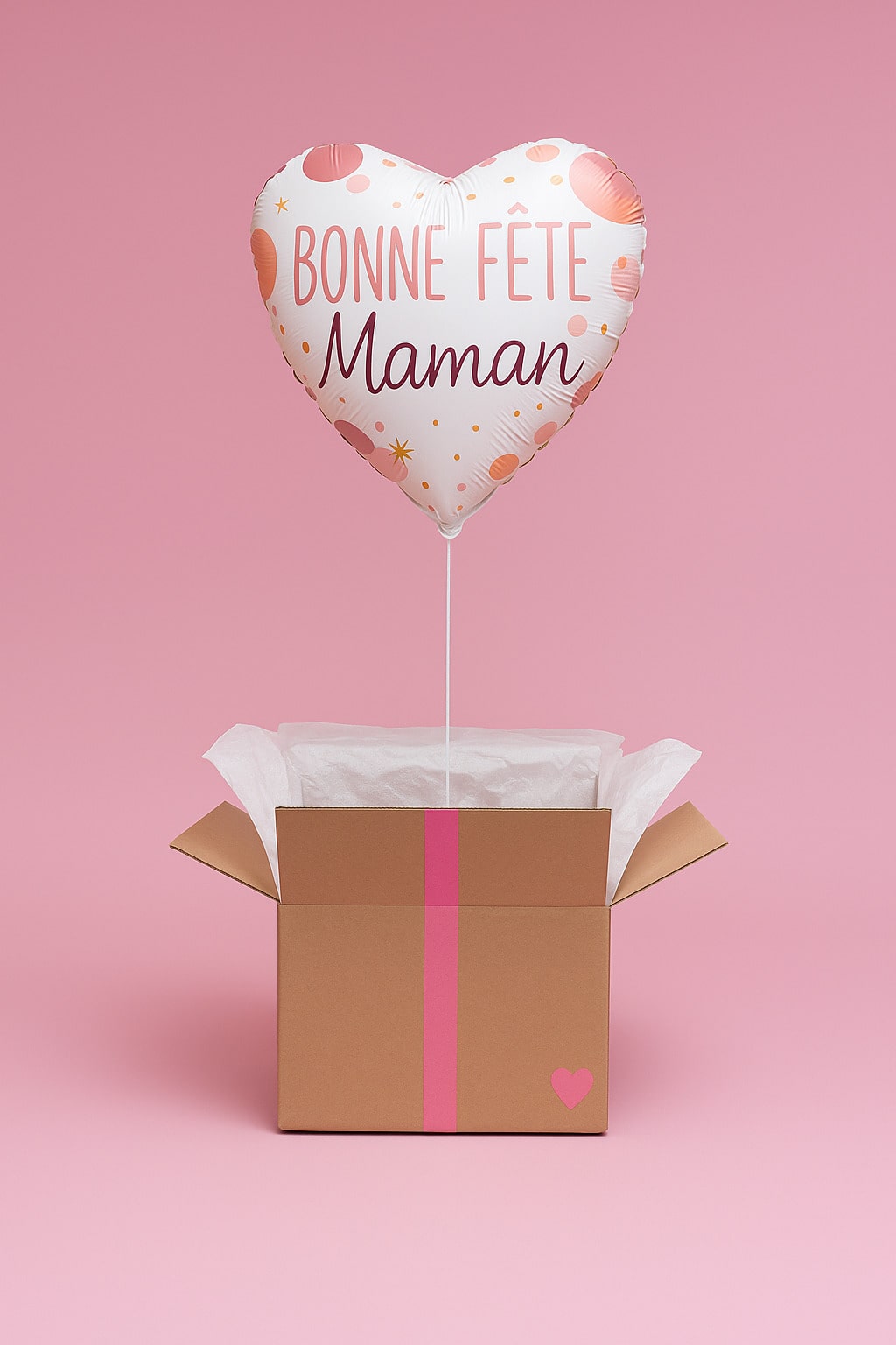 Ballon Bonne fête Maman - Lune de cœur 