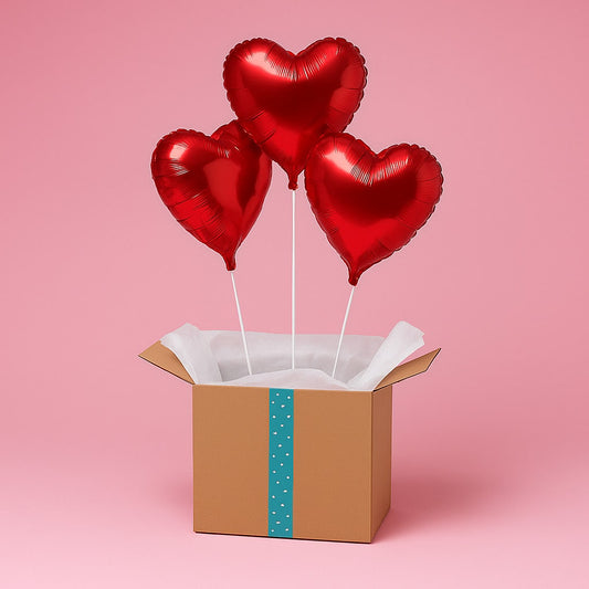 Box Ballon – 3 Cœurs Rouges - Lune de cœur 