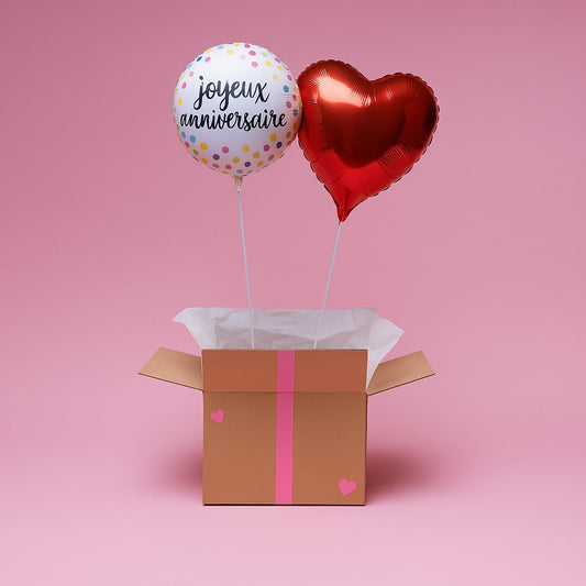 Box Ballon Anniversaire & Cœur Rouge – Effet Waouh x2 ! - Lune de cœur 