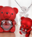 Coffret Ourson & Rose Éternelle avec Collier - Lune de cœur 