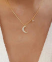 Pendentif Étoile & Lune en Zircone - Lune de cœur 