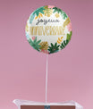 Ballon hélium anniversaire tropical dans box surprise Lune des Cœur