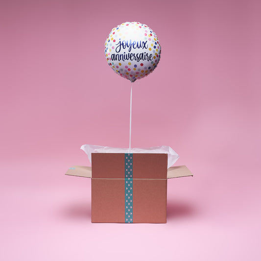 Ballon Fête Anniversaire Confetti - Lune de cœur 