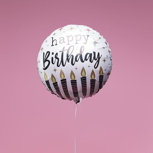 Ballon Happy Birthday Bougies - Lune de cœur 