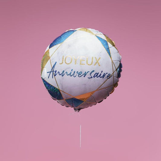 Ballon Joyeux Anniversaire - Lune de cœur 