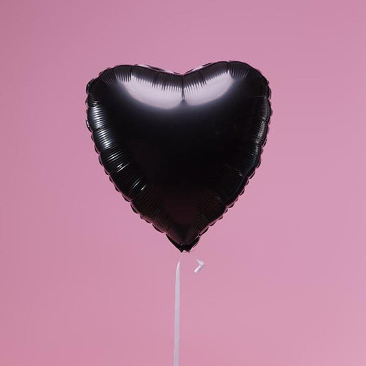 Ballon Cœur Noir - Lune de cœur 