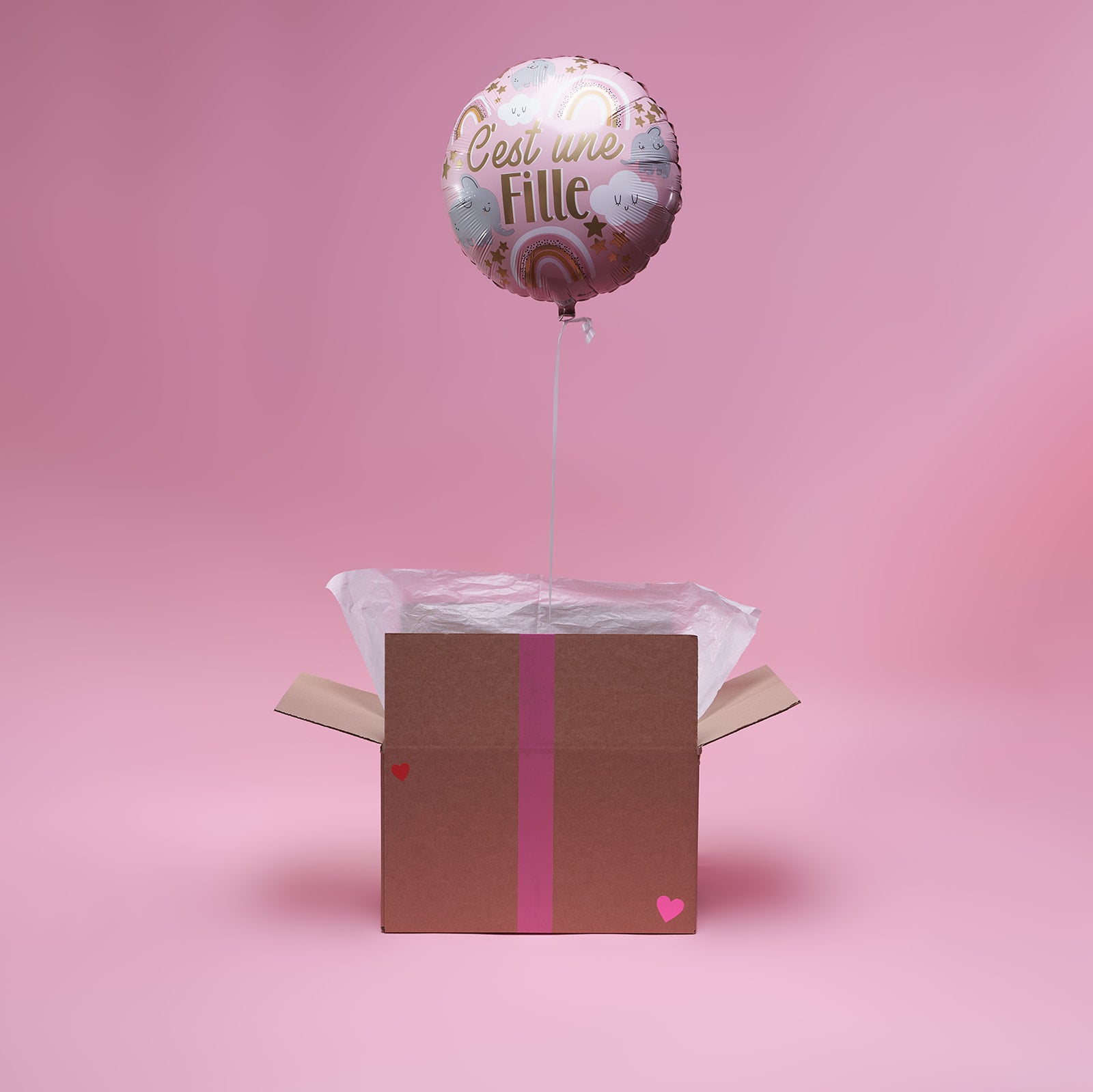 Ballon "C'est une Fille" - Lune de cœur 