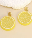 Boucles d’oreilles tranche de citron jaune – bijou fantaisie fruité et estival